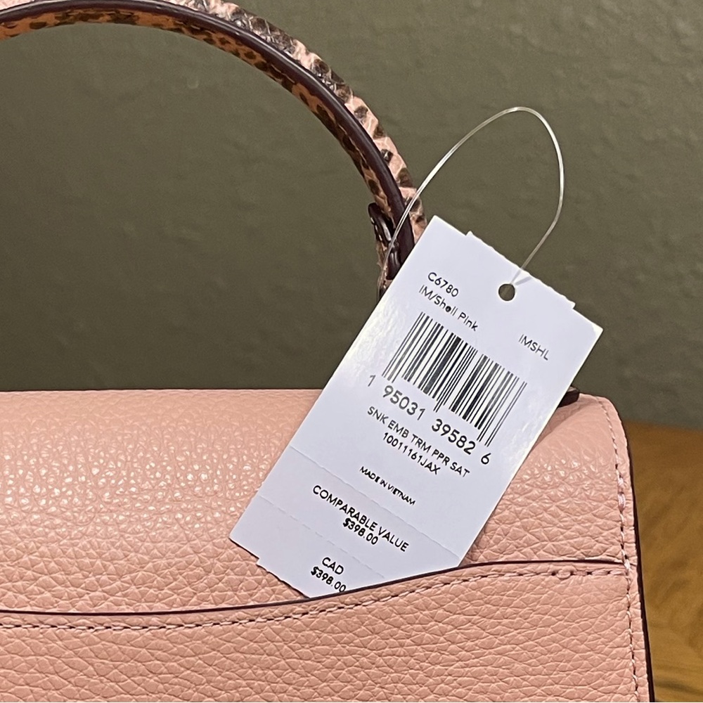 NWT COACH PEPPER SNAKE EMBOSSED SATCHEL - Picture 16 of 16